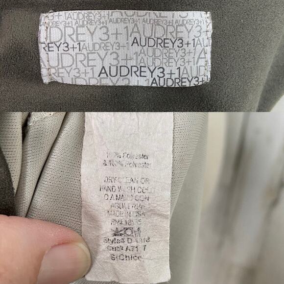 Audrey 3 + 1 Faux Suede Swing Dress Shift Sleeveless Mini Vegan Size S - Picture 5 of 6